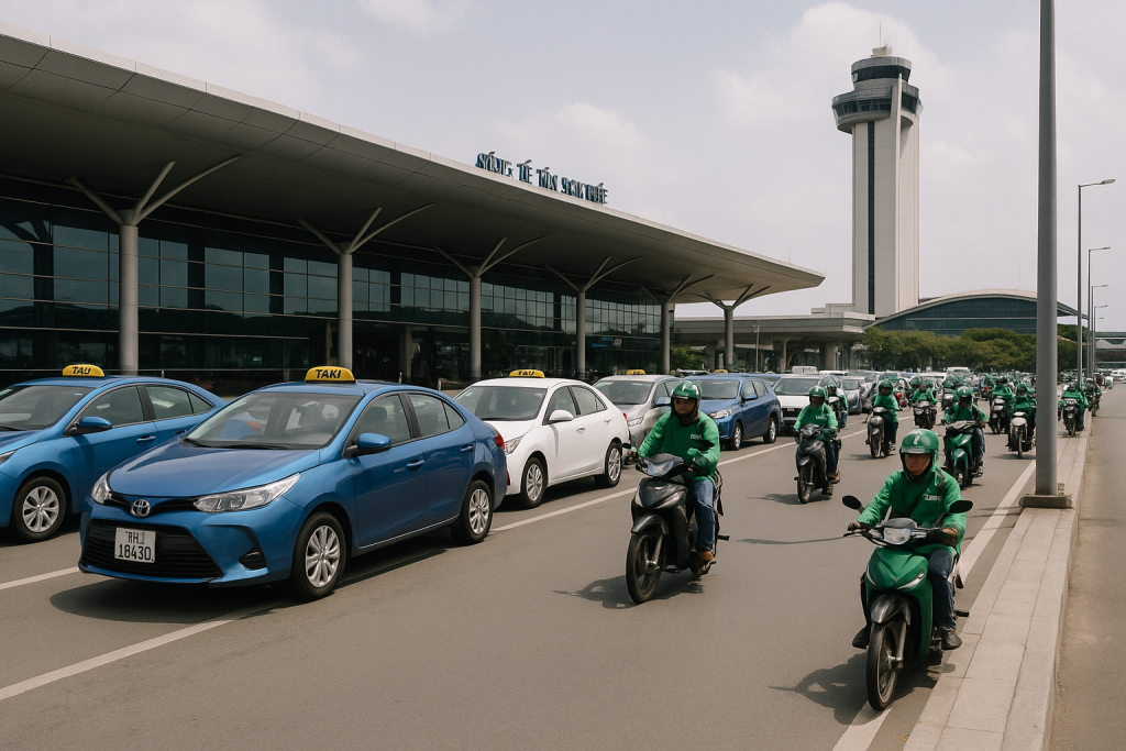 Tan Son Nhat International Airport Saigon taxis transport Grab motorbikes - image 1